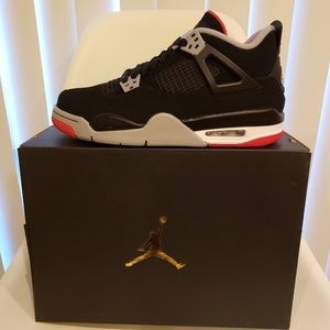 Nike Air Jordan 4 Bred. Youth Size 7. New